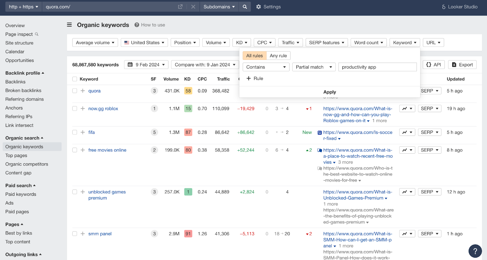 quora-filters-on-ahrefs