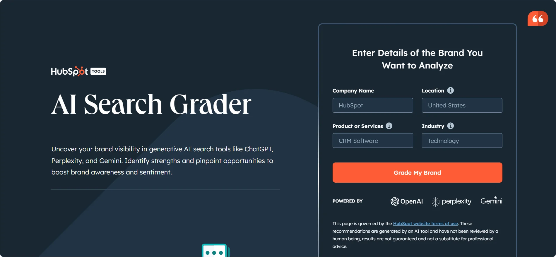 hubspot-ai-grader-homepage