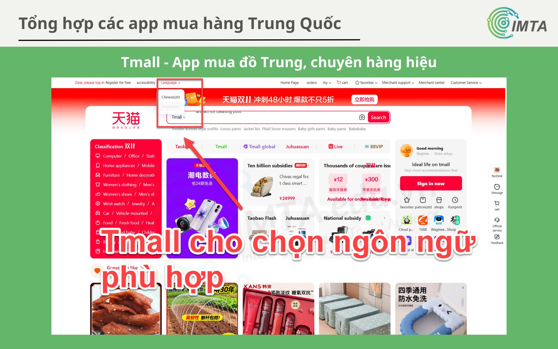 Tmall - App mua đồ Trung, chuyên hàng hiệu