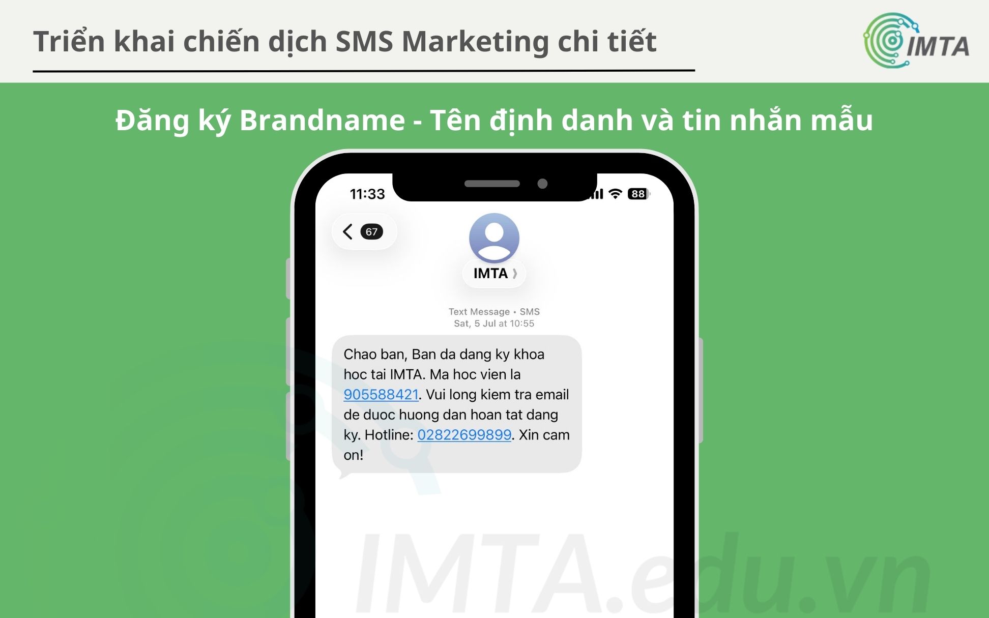 Đăng ký tên Brandname và tin nhắn mẫu với nhà cung cấp