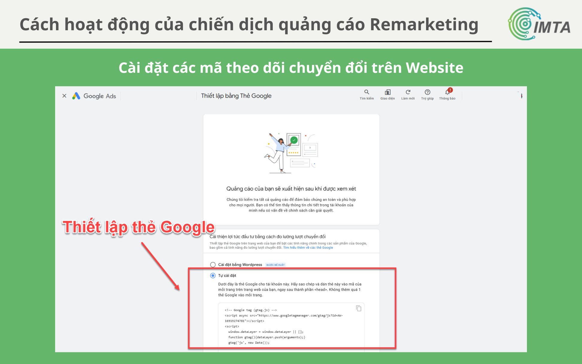 Cài đặt mã theo dõi Website