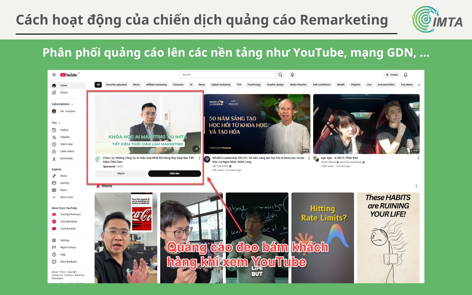 Quảng cáo Remarketing đeo bám khách hàng khi xem YouTube